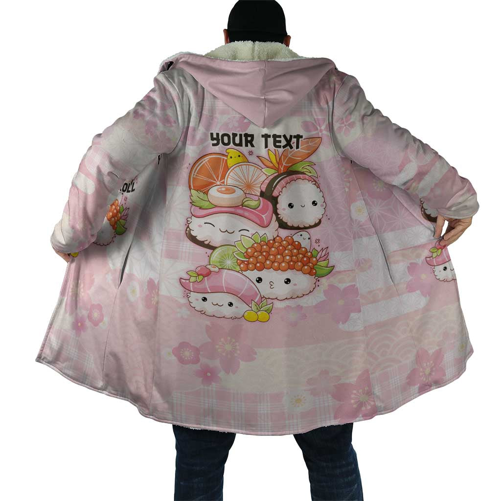 Personalized Japanese Kawaii Sushi Cloak Pink Wagara Palaka This Is How I Roll LT9 - Polynesian Pride