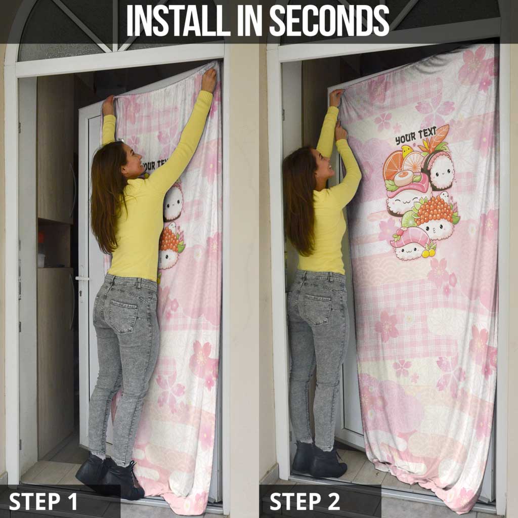 Personalized Japanese Kawaii Sushi Door Cover Pink Wagara Palaka This Is How I Roll