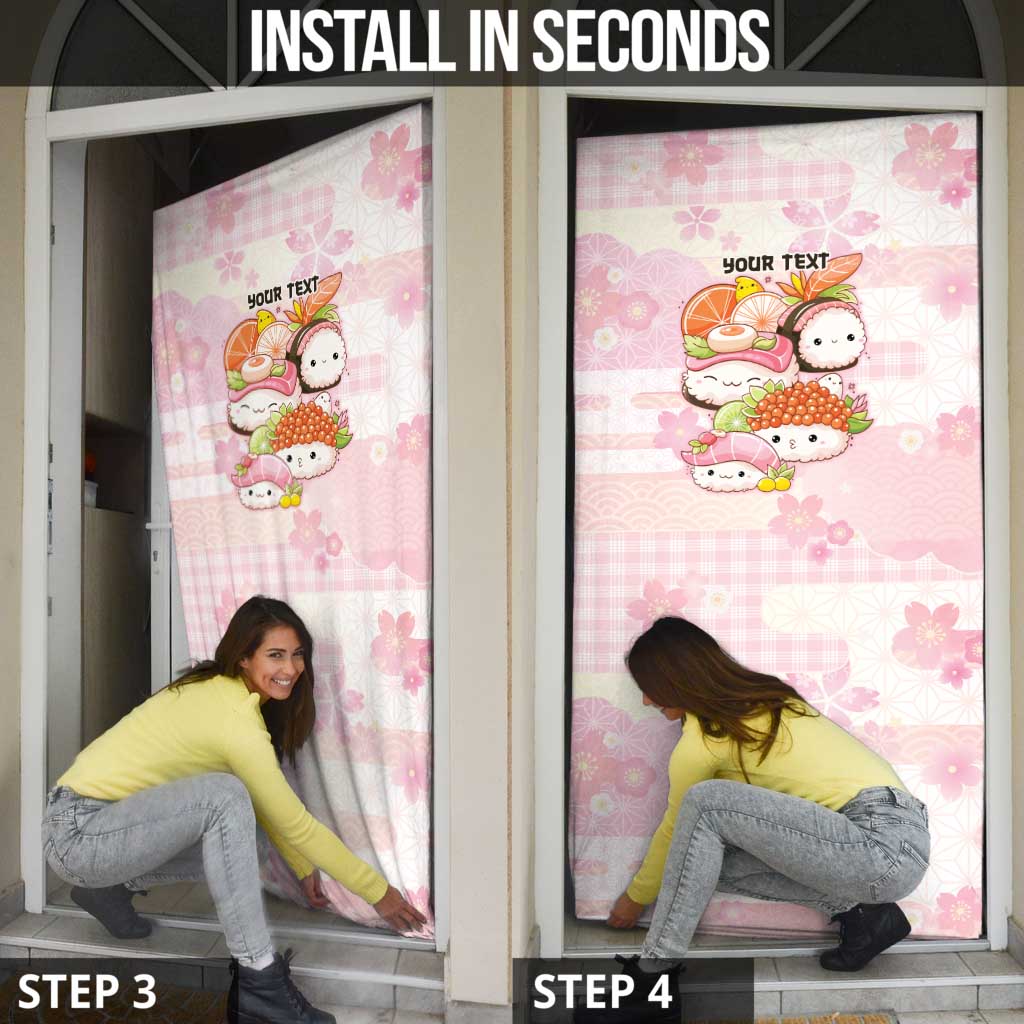 Personalized Japanese Kawaii Sushi Door Cover Pink Wagara Palaka This Is How I Roll