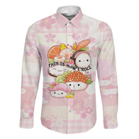 Personalized Japanese Kawaii Sushi Family Matching Off Shoulder Maxi Dress and Hawaiian Shirt Pink Wagara Palaka This Is How I Roll