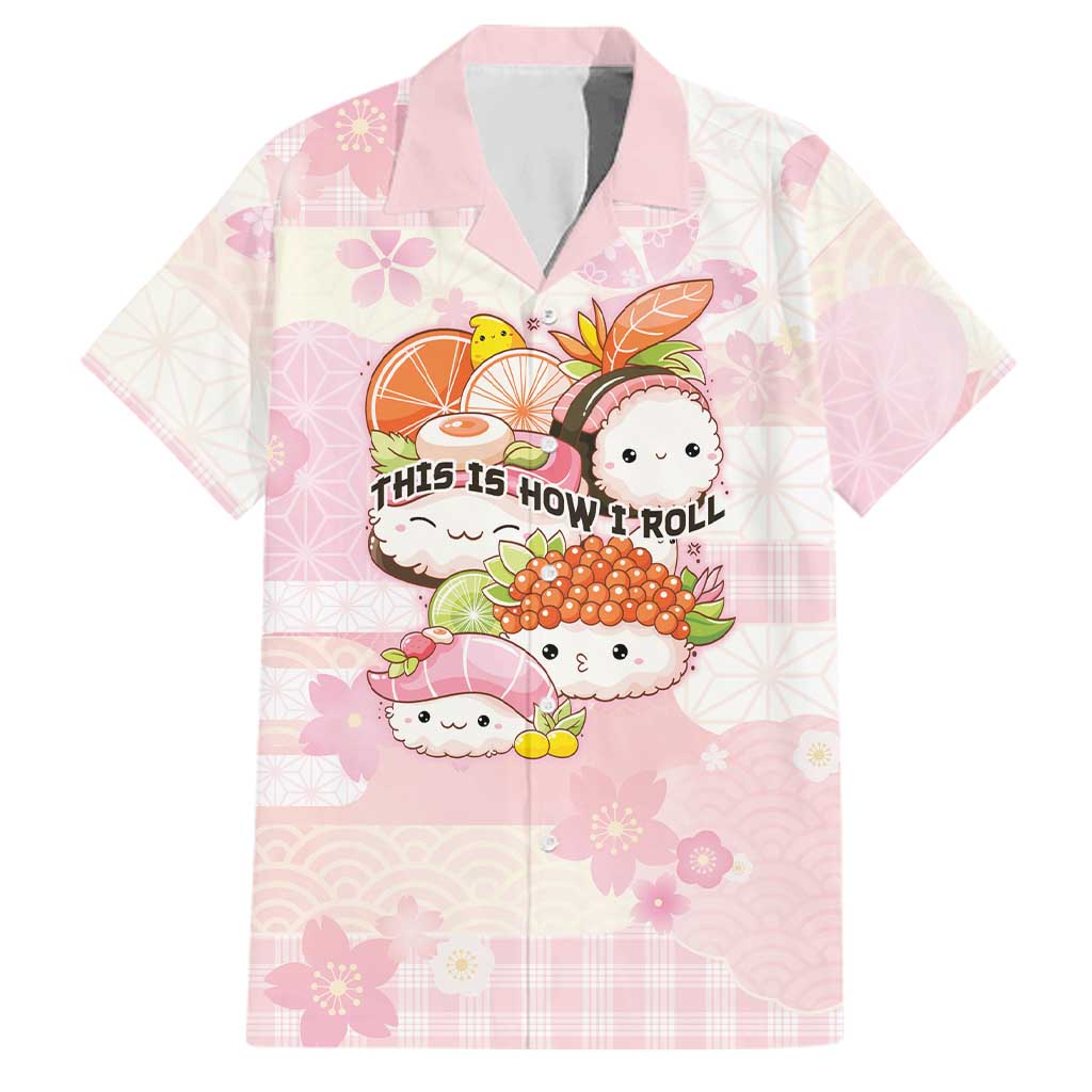 Personalized Japanese Kawaii Sushi Family Matching Tank Maxi Dress and Hawaiian Shirt Pink Wagara Palaka This Is How I Roll