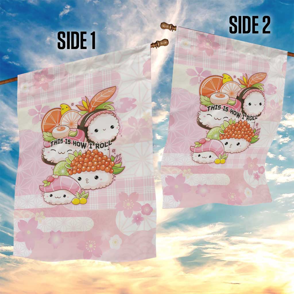 Japanese Kawaii Sushi Garden Flag Pink Wagara Palaka This Is How I Roll LT9 - Polynesian Pride