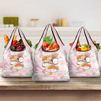 Japanese Kawaii Sushi Grocery Bag Pink Wagara Palaka This Is How I Roll LT9 3-pack One Size Pink - Polynesian Pride