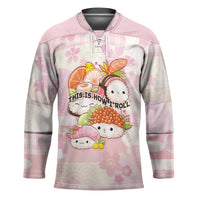 Personalized Japanese Kawaii Sushi Hockey Jersey Pink Wagara Palaka This Is How I Roll LT9 Unisex Pink - Polynesian Pride