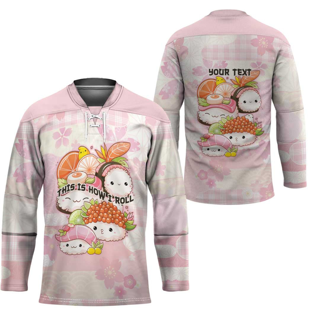 Personalized Japanese Kawaii Sushi Hockey Jersey Pink Wagara Palaka This Is How I Roll LT9 - Polynesian Pride