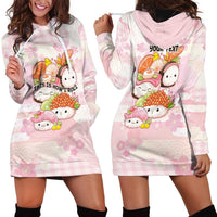 Personalized Japanese Kawaii Sushi Hoodie Dress Pink Wagara Palaka This Is How I Roll LT9 - Polynesian Pride