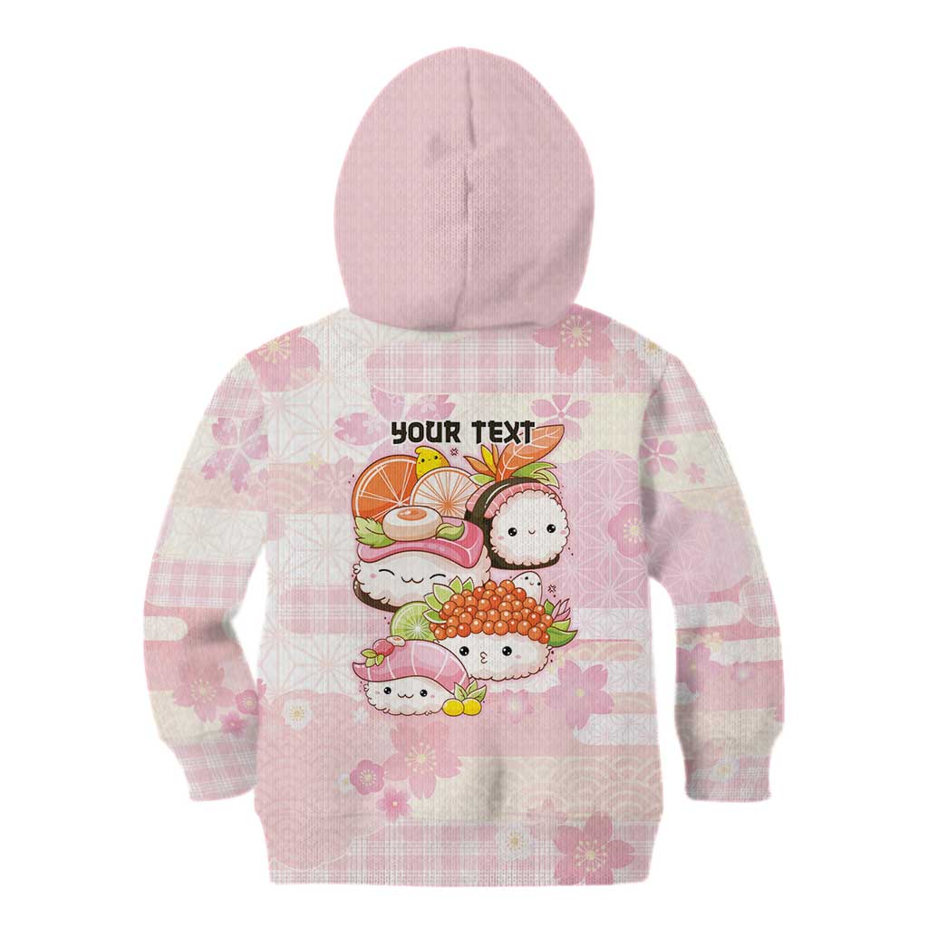 Personalized Japanese Kawaii Sushi Kid Hoodie Pink Wagara Palaka This Is How I Roll LT9 - Polynesian Pride
