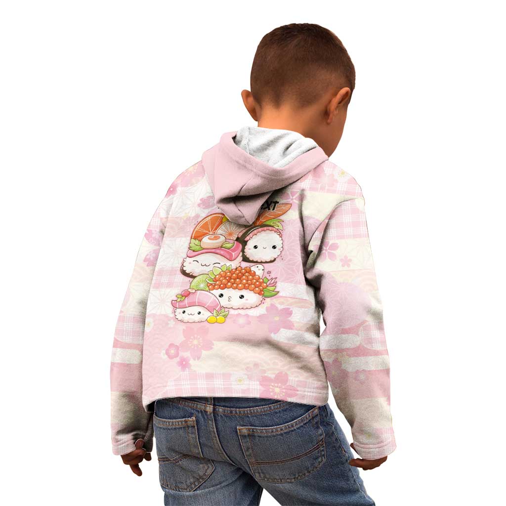 Personalized Japanese Kawaii Sushi Kid Hoodie Pink Wagara Palaka This Is How I Roll LT9 - Polynesian Pride