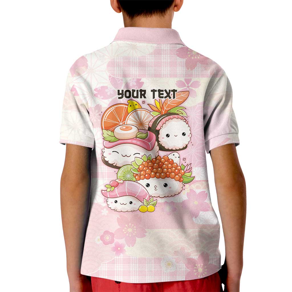 Personalized Japanese Kawaii Sushi Kid Polo Shirt Pink Wagara Palaka This Is How I Roll LT9 - Polynesian Pride