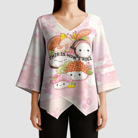 Personalized Japanese Kawaii Sushi Kimono Sleeve Blouse Pink Wagara Palaka This Is How I Roll LT9 - Polynesian Pride
