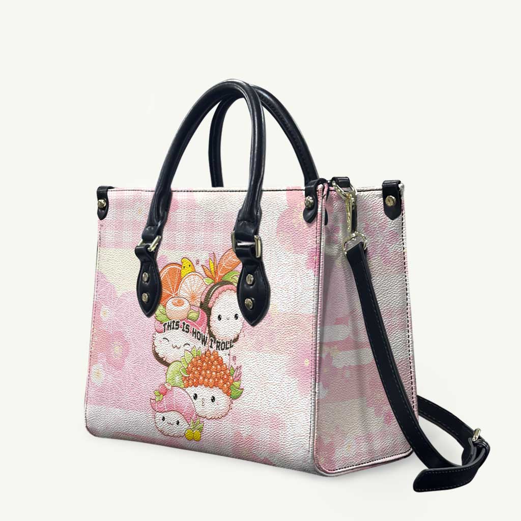Japanese Kawaii Sushi Leather Bag Pink Wagara Palaka This Is How I Roll LT9 Pink - Polynesian Pride