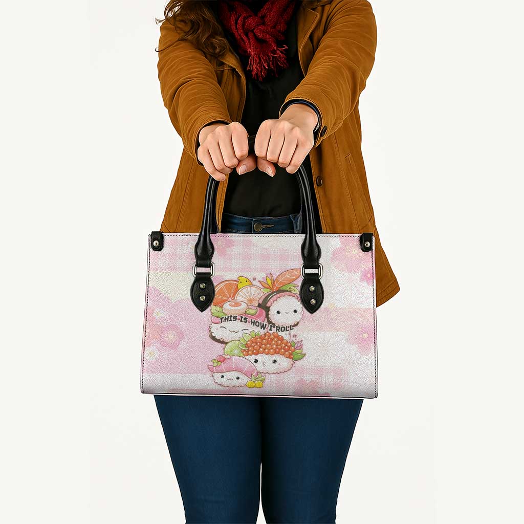 Japanese Kawaii Sushi Leather Bag Pink Wagara Palaka This Is How I Roll LT9 - Polynesian Pride