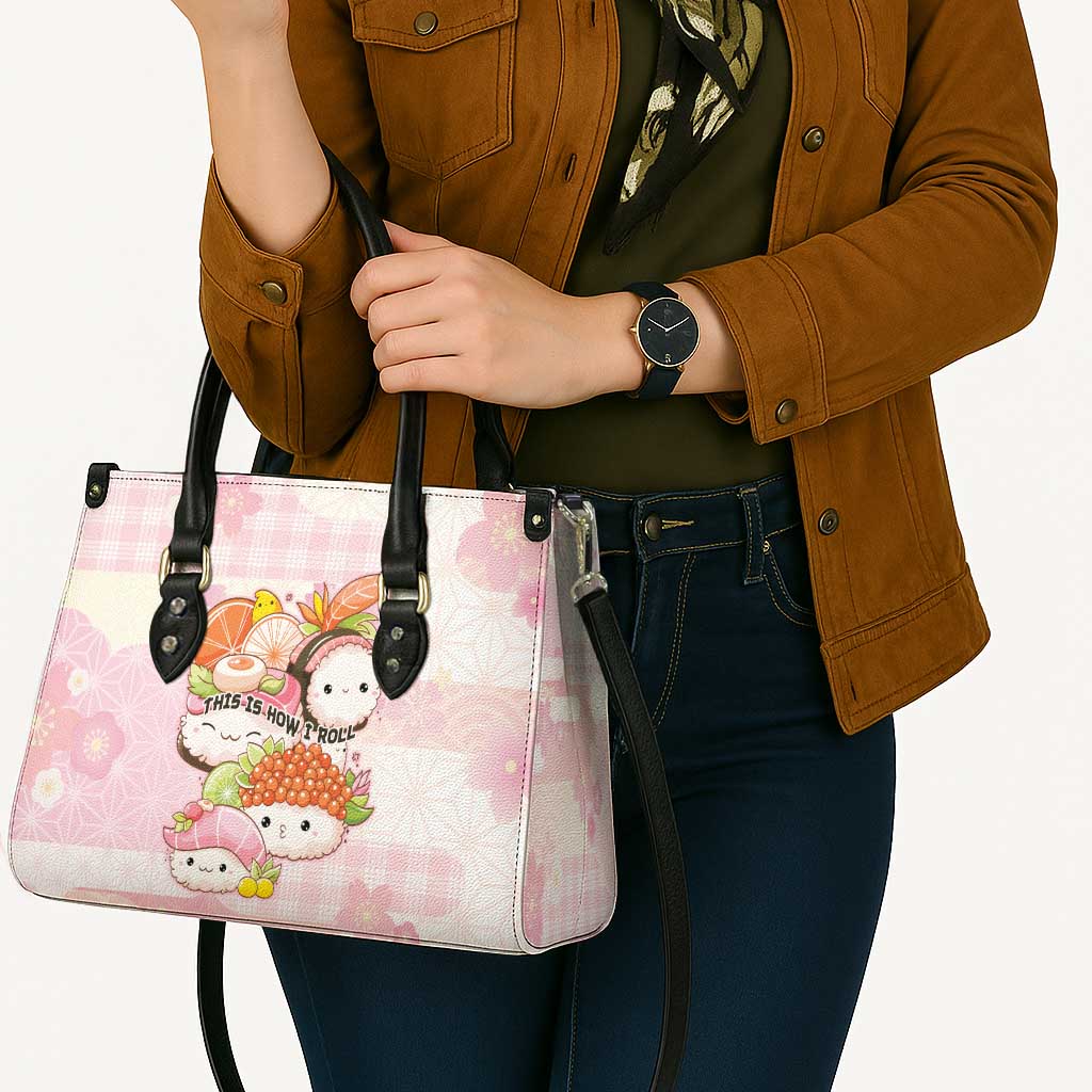 Japanese Kawaii Sushi Leather Bag Pink Wagara Palaka This Is How I Roll LT9 - Polynesian Pride