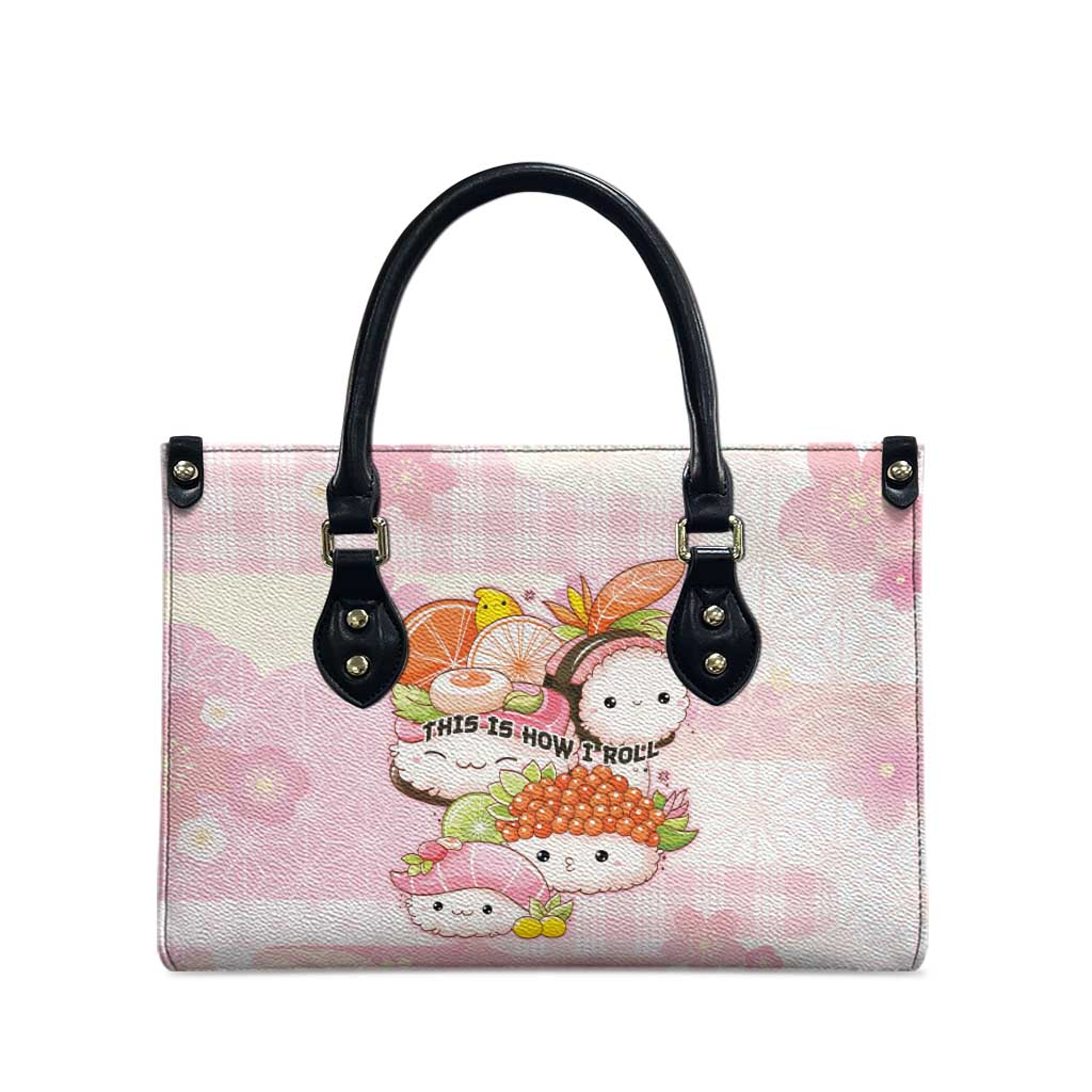 Japanese Kawaii Sushi Leather Bag Pink Wagara Palaka This Is How I Roll LT9 - Polynesian Pride