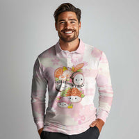 Personalized Japanese Kawaii Sushi Long Sleeve Polo Shirt Pink Wagara Palaka This Is How I Roll LT9 - Polynesian Pride