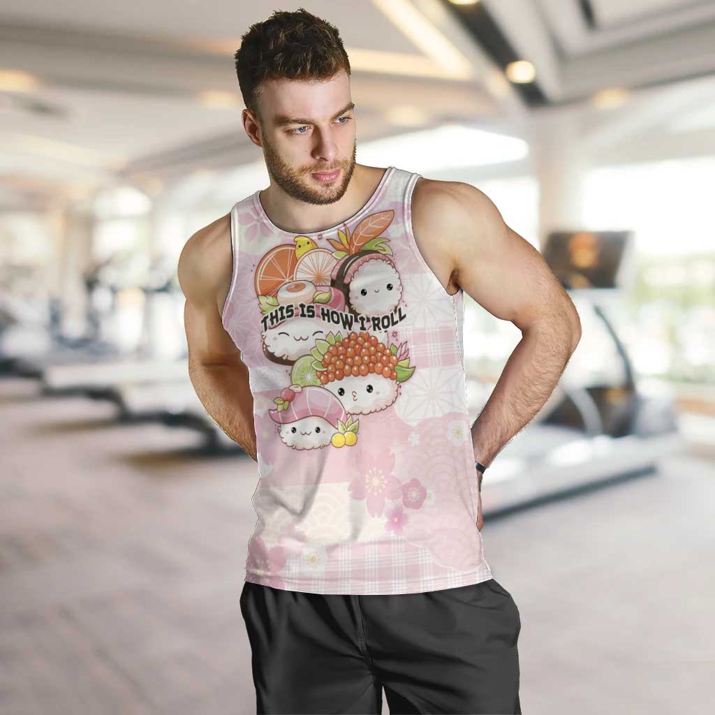 Personalized Japanese Kawaii Sushi Men Tank Top Pink Wagara Palaka This Is How I Roll LT9 Pink - Polynesian Pride
