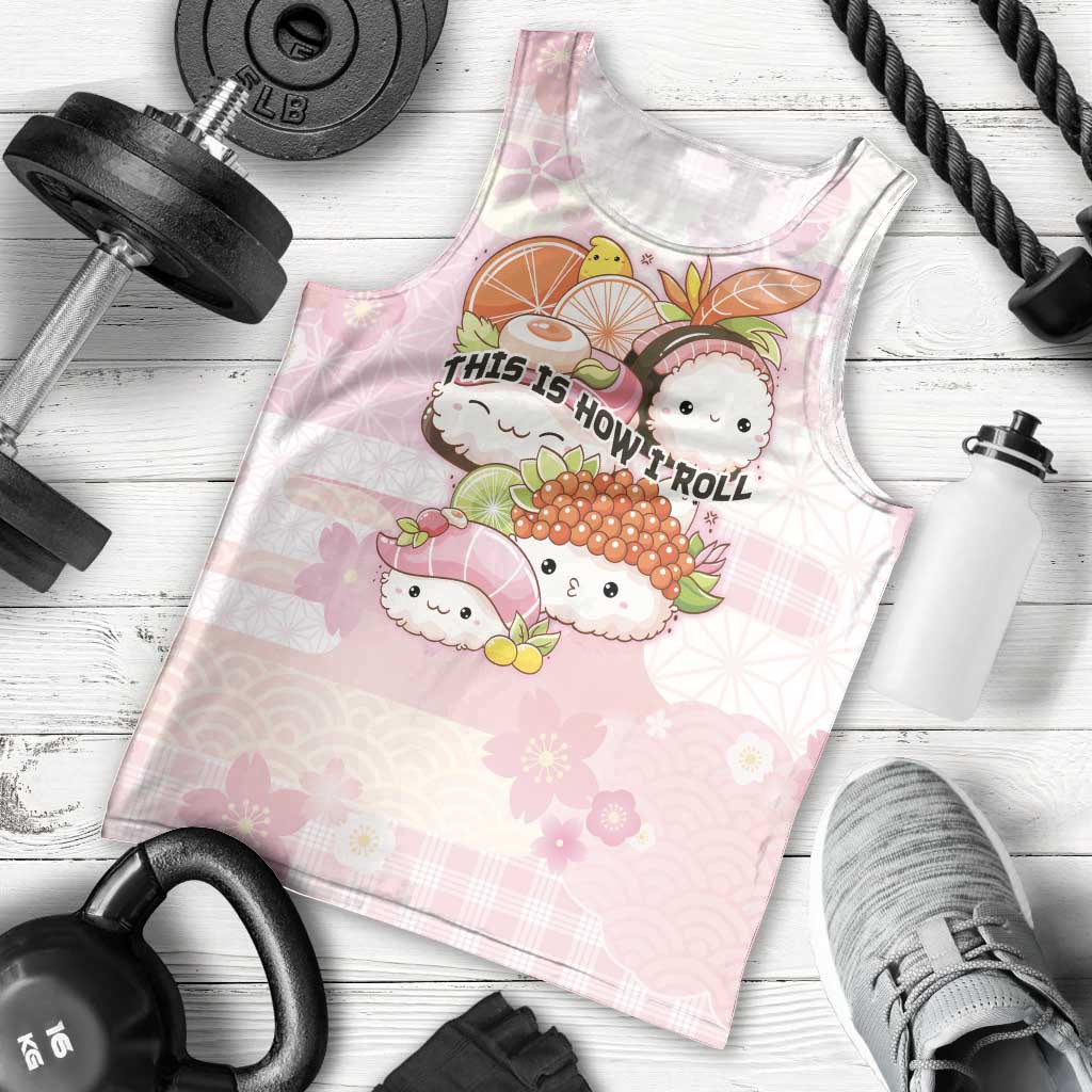 Personalized Japanese Kawaii Sushi Men Tank Top Pink Wagara Palaka This Is How I Roll LT9 - Polynesian Pride
