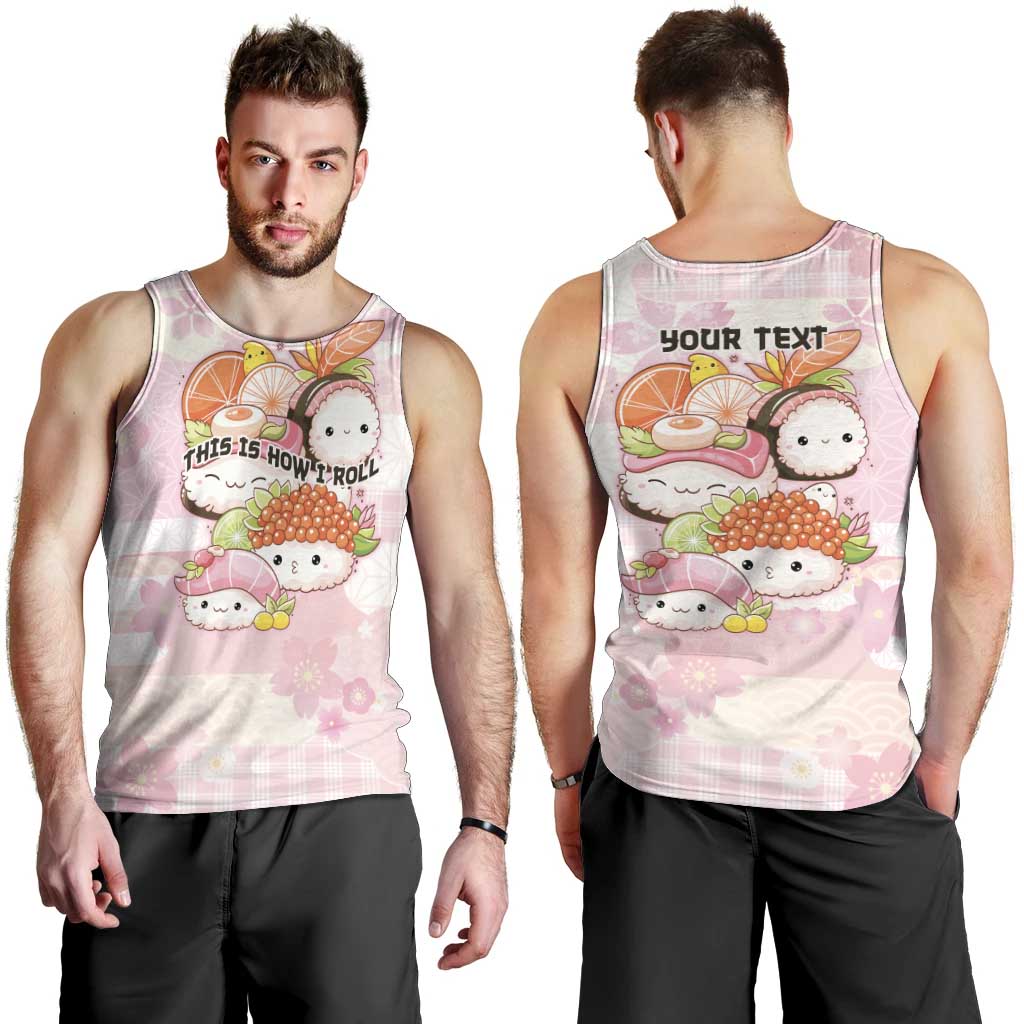Personalized Japanese Kawaii Sushi Men Tank Top Pink Wagara Palaka This Is How I Roll LT9 - Polynesian Pride