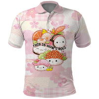 Personalized Japanese Kawaii Sushi Polo Shirt Pink Wagara Palaka This Is How I Roll LT9 Pink - Polynesian Pride