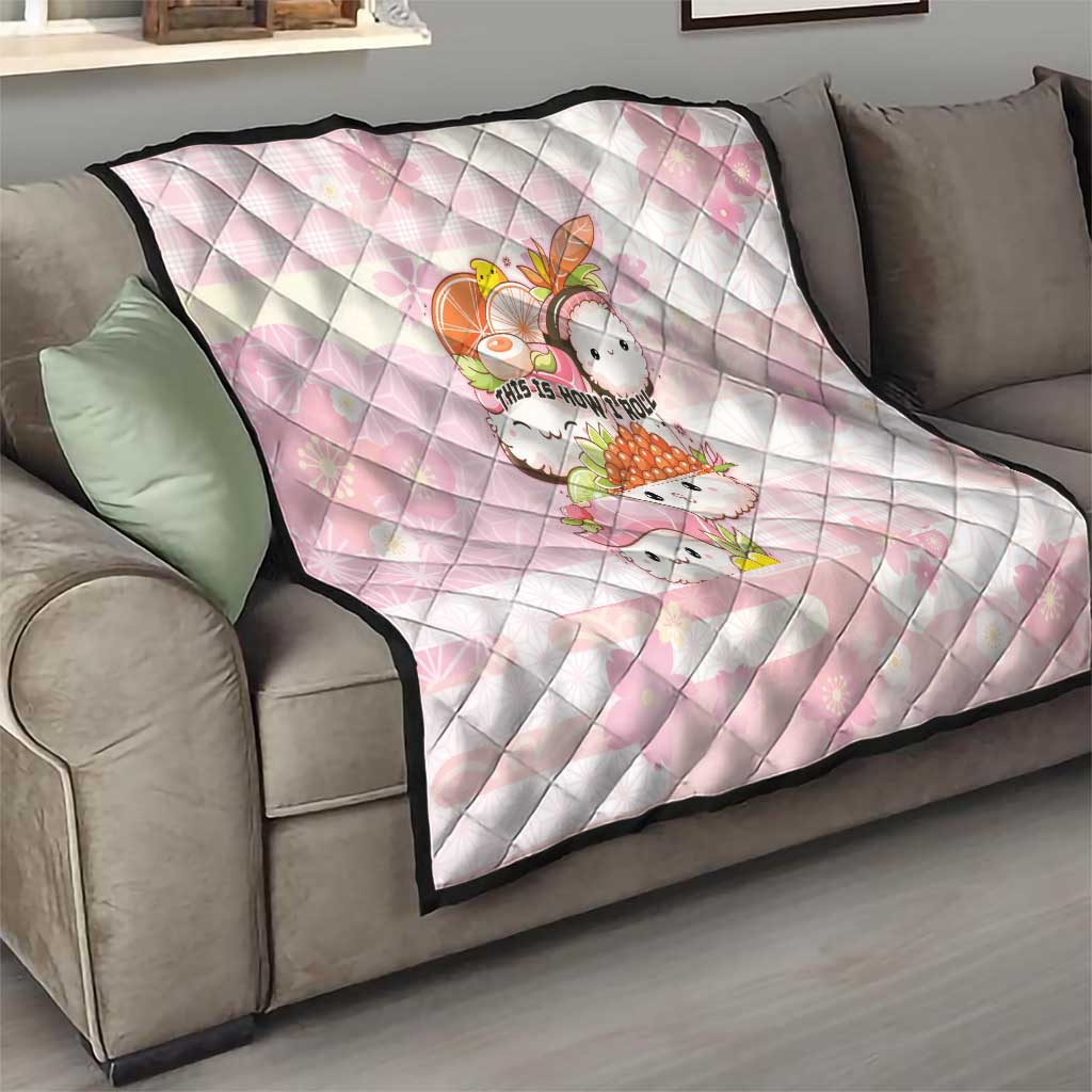 Japanese Kawaii Sushi Quilt Pink Wagara Palaka This Is How I Roll LT9 - Polynesian Pride
