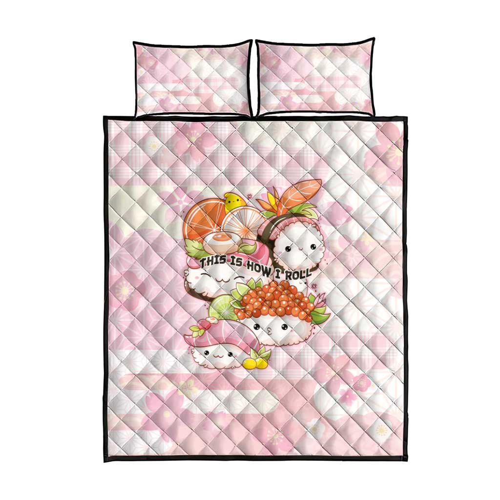 Japanese Kawaii Sushi Quilt Bed Set Pink Wagara Palaka This Is How I Roll LT9 - Polynesian Pride