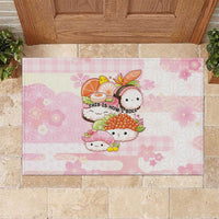 Japanese Kawaii Sushi Rubber Doormat Pink Wagara Palaka This Is How I Roll LT9 Pink - Polynesian Pride