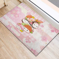 Japanese Kawaii Sushi Rubber Doormat Pink Wagara Palaka This Is How I Roll LT9 - Polynesian Pride