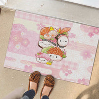 Japanese Kawaii Sushi Rubber Doormat Pink Wagara Palaka This Is How I Roll LT9 - Polynesian Pride
