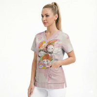 Personalized Japanese Kawaii Sushi Scrub Top Pink Wagara Palaka This Is How I Roll LT9 - Polynesian Pride
