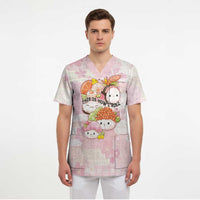 Personalized Japanese Kawaii Sushi Scrub Top Pink Wagara Palaka This Is How I Roll LT9 - Polynesian Pride
