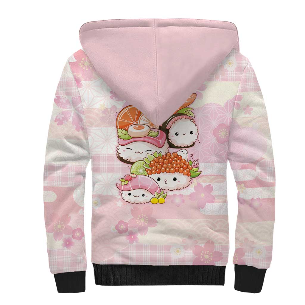 Personalized Japanese Kawaii Sushi Sherpa Hoodie Pink Wagara Palaka This Is How I Roll LT9 - Polynesian Pride