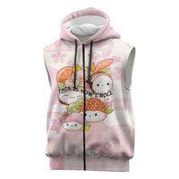 Personalized Japanese Kawaii Sushi Sleeveless Zip Hoodie Pink Wagara Palaka This Is How I Roll LT9 Pink - Polynesian Pride