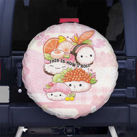 Japanese Kawaii Sushi Spare Tire Cover Pink Wagara Palaka This Is How I Roll LT9 No hole Pink - Polynesian Pride