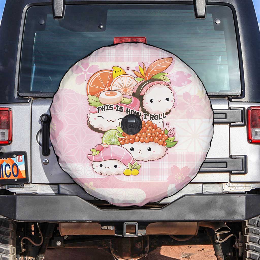 Japanese Kawaii Sushi Spare Tire Cover Pink Wagara Palaka This Is How I Roll LT9 Pink - Polynesian Pride