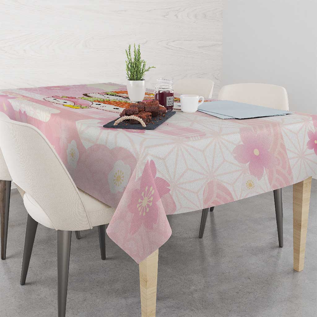 Japanese Kawaii Sushi Tablecloth Pink Wagara Palaka This Is How I Roll LT9 - Polynesian Pride