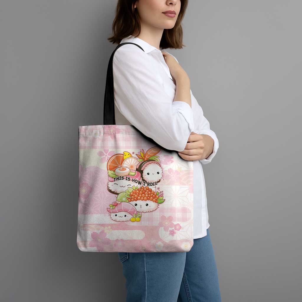 Japanese Kawaii Sushi Tote Bag Pink Wagara Palaka This Is How I Roll LT9 - Polynesian Pride