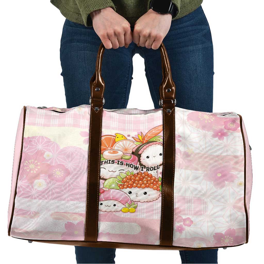 Japanese Kawaii Sushi Travel Bag Pink Wagara Palaka This Is How I Roll LT9 Pink - Polynesian Pride