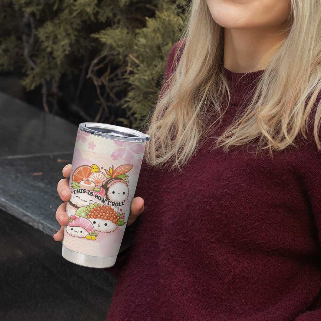 Personalized Japanese Kawaii Sushi Tumbler Cup Pink Wagara Palaka This Is How I Roll
