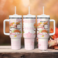 Personalized Japanese Kawaii Sushi Tumbler With Handle Pink Wagara Palaka This Is How I Roll LT9 - Polynesian Pride