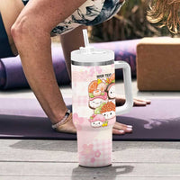 Personalized Japanese Kawaii Sushi Tumbler With Handle Pink Wagara Palaka This Is How I Roll LT9 - Polynesian Pride