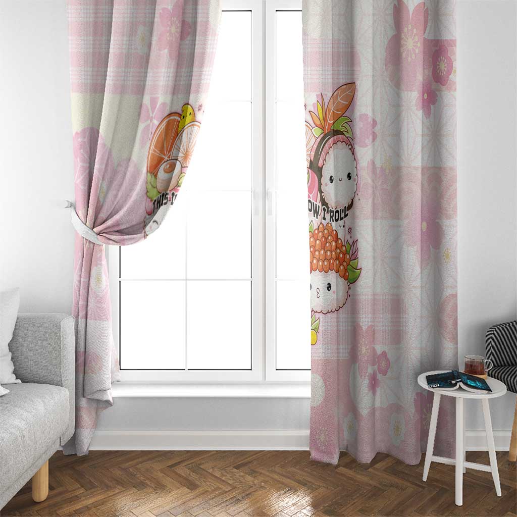 Japanese Kawaii Sushi Window Curtain Pink Wagara Palaka This Is How I Roll LT9 - Polynesian Pride