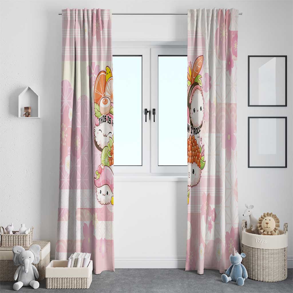 Japanese Kawaii Sushi Window Curtain Pink Wagara Palaka This Is How I Roll LT9 - Polynesian Pride