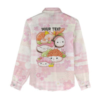 Personalized Japanese Kawaii Sushi Women Casual Shirt Pink Wagara Palaka This Is How I Roll LT9 - Polynesian Pride