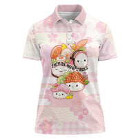 Personalized Japanese Kawaii Sushi Women Polo Shirt Pink Wagara Palaka This Is How I Roll LT9 Female Pink - Polynesian Pride
