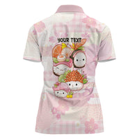 Personalized Japanese Kawaii Sushi Women Polo Shirt Pink Wagara Palaka This Is How I Roll LT9 - Polynesian Pride