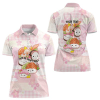 Personalized Japanese Kawaii Sushi Women Polo Shirt Pink Wagara Palaka This Is How I Roll LT9 - Polynesian Pride