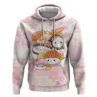 Personalized Japanese Kawaii Sushi Zip Hoodie Pink Wagara Palaka This Is How I Roll LT9 Pullover Hoodie Pink - Polynesian Pride
