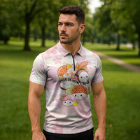 Personalized Japanese Kawaii Sushi Zipper Polo Shirt Pink Wagara Palaka This Is How I Roll LT9 - Polynesian Pride
