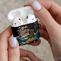 Personalized Japanese Koi Fish Ramen AirPods Case Tiki Surfing Wagara Hibiscus Pattern LT9 - Polynesian Pride