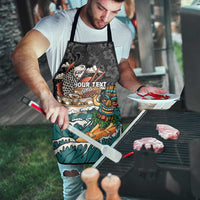 Personalized Japanese Koi Fish Ramen Apron Tiki Surfing Wagara Hibiscus Pattern LT9 - Polynesian Pride
